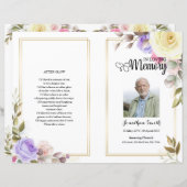 Floral Funeral Programme sjabloon (Voorkant / Achterkant)