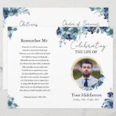 Floral Funeral Programme Sjabloon (Voorkant / Achterkant)