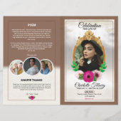Floral Funeral Programme Sjabloon (Voorkant)