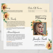 Floral Funeral Programme Sjabloon (Voorkant / Achterkant)