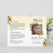 Floral Funeral Programme Sjabloon (Staand voorkant)