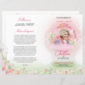Floral Funeral Programme Sjabloon (Voorkant / Achterkant)