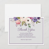 Floral Funeral Signable Bedankt Opmerking Kaart (Voorkant / Achterkant)