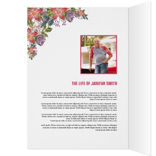 Floral Funeral Sjabloon (Binnen (Links))