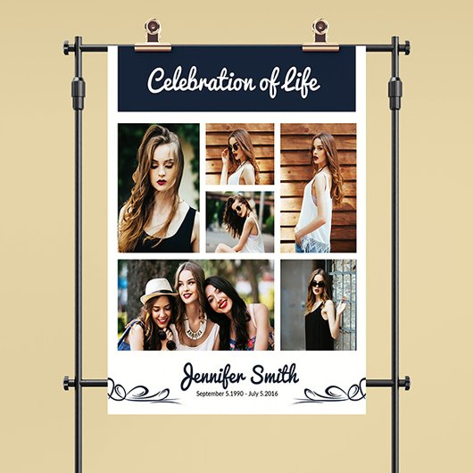 Floral Funeral Welcome Sign Sjabloon Poster