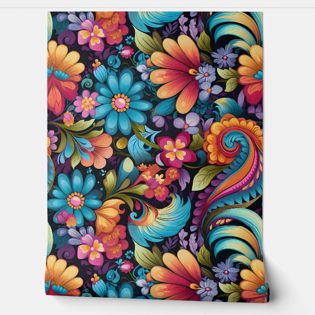 Floral Funkadelic Botanical Behang (Afrollen)