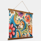 Floral Funkadelic Botanical Hangend Wandkleed (Gebogen)