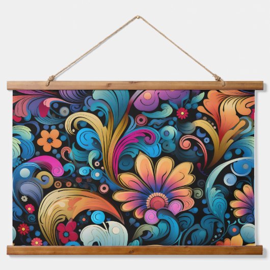Floral Funkadelic Botanical Hangend Wandkleed (Voorkant)