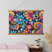 Floral Funkadelic Botanical Hangend Wandkleed (Slaapkamer)