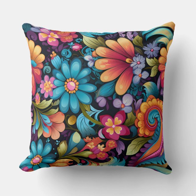 Floral Funkadelic Botanical Kussen (Voorkant)