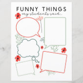 Floral Funny Dingen mijn studenten zeiden (Achterkant)