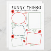 Floral Funny Dingen mijn studenten zeiden (Voorkant / Achterkant)