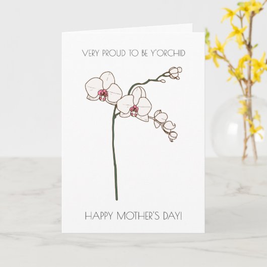 Floral Funny Moederdag Kaart (Gele Bloem)