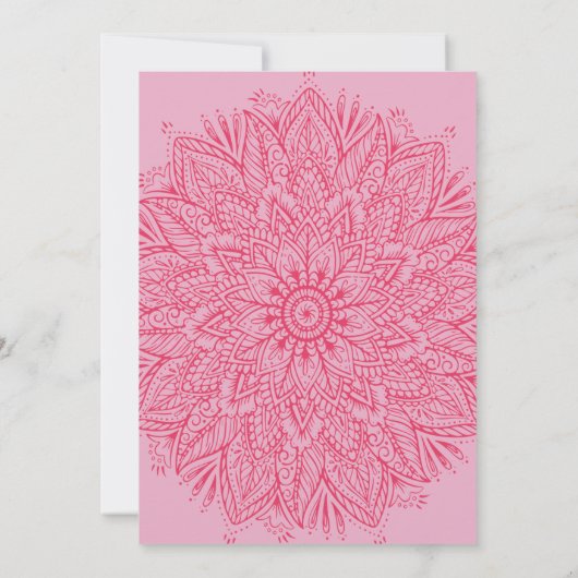 Floral Fuschia Red Half Saree Indische meisje cere Kaart (Achterkant)