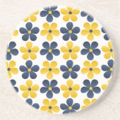 Floral Fusion: levendig achtergrondontwerp Zandsteen Onderzetter (Voorkant)