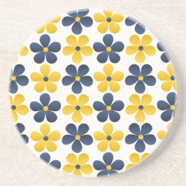 Floral Fusion: levendig achtergrondontwerp Zandsteen Onderzetter