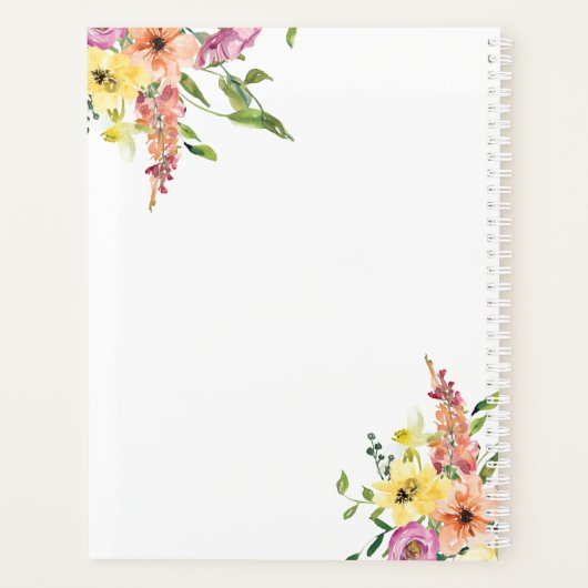 Floral Future Bride Gold Glitter Modern Weddenscha Planner (Achterkant)