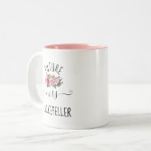 Floral Future Bride Verloving Ring Bride Tweekleurige Koffiemok (Voorkant links)