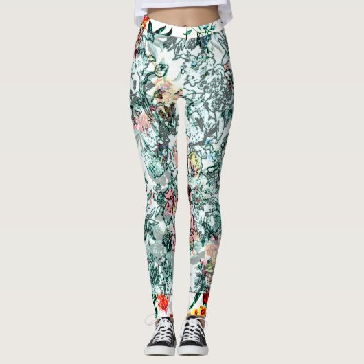 Floral Future Design Leggings (Voorkant)