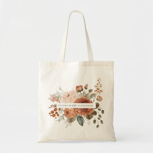 Floral Future Mrs. Bride wordt een cadeau Tote Bag (Voorkant)