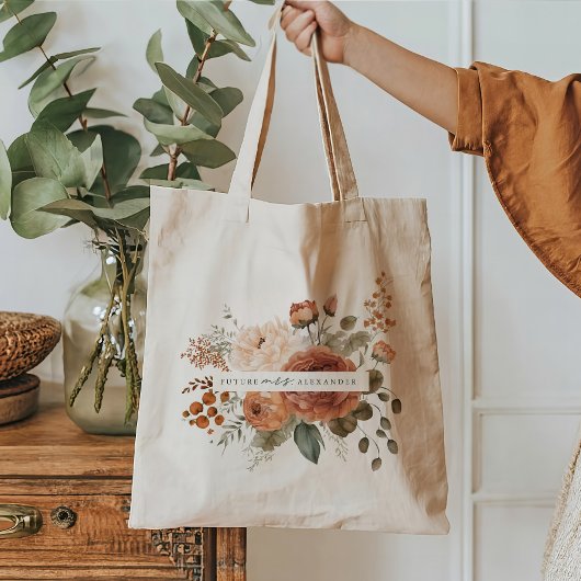 Floral Future Mrs. Bride wordt een cadeau Tote Bag