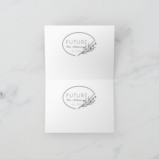  Floral Future Mrs. Est 2026 Custom Wedding Bedankkaart (Binnen)