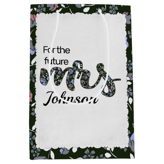 Floral Future Mrs Vrijgezellenfeest Medium Cadeauzakje (Voorkant)