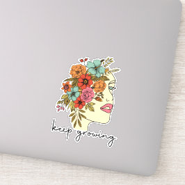 Floral gaat door met positieve geestelijke gezondh sticker