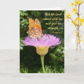 Floral gaat goed. Scripture Verse on God's Strengt Kaart (Gele Bloem)