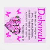 FLORAL GALATIANS 5 GEPERSONALISEERDE FLEECE DEKEN (Voorkant (Horizontaal))