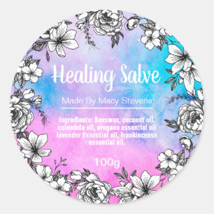 Floral Galaxy Healing Balm Ronde Sticker