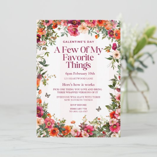 Floral Galentine's Valentijns Feestdagenkaart (Staand voorkant)