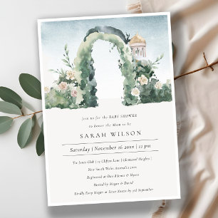 Floral Garden Arch Botanisch Baby shower Invite Bedankkaart