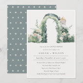 Floral Garden Arch Botanische Couples Shower Invit Bedankkaart (Voorkant / Achterkant)