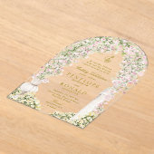 floral garden arch monogram wedding acryl uitnodigingen (Laagn)