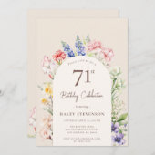 Floral Garden Arch Whimsical Beige 71e verjaardag Kaart (Voorkant / Achterkant)