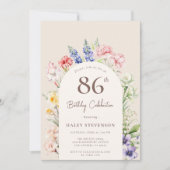 Floral Garden Arch Whimsical Beige 86e verjaardag Kaart (Voorkant)