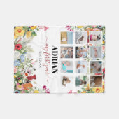 Floral Garden Baby eerste jaar Foto collage Fleece Deken (Voorkant (Horizontaal))