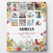 Floral Garden Baby eerste jaar Foto collage Fotoplaat (Voorkant)