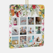 Floral Garden Baby eerste jaar Foto collage Keramisch Ornament (Rechts)