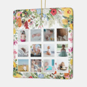 Floral Garden Baby eerste jaar Foto collage Keramisch Ornament (Links)