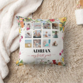 Floral Garden Baby eerste jaar Foto collage Kussen (Deken)