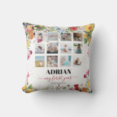 Floral Garden Baby eerste jaar Foto collage Kussen (Voorkant)