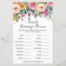 Floral Garden Baby shower Game PRINED