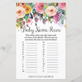 Floral Garden Baby shower Game PRINED