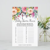 Floral Garden Baby shower Game PRINED (Staand voorkant)