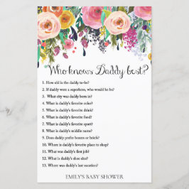 Floral Garden Baby shower Game PRINED