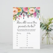 Floral Garden Baby shower Game PRINED (Staand voorkant)