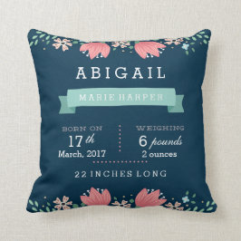 Floral Garden Baby Stats Baby Pillow Kussen