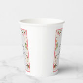 Floral Garden Beauful Script Weddenschap Paper Cup Papieren Bekers (Rechts)